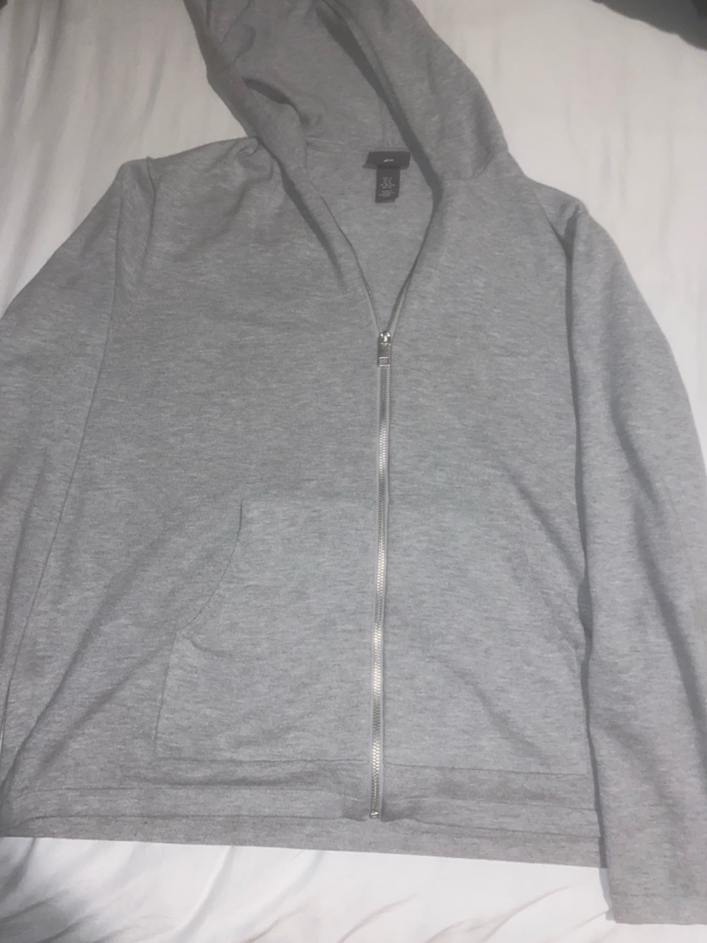 Light Gray H&M Zip-Up Hoodie